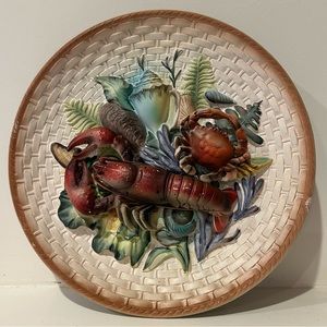 RARE FIND VINTAGE NAPCOWARE LOBSTER CRAB SEA SHELL 3-D WALL HANGING PLATE C-6079